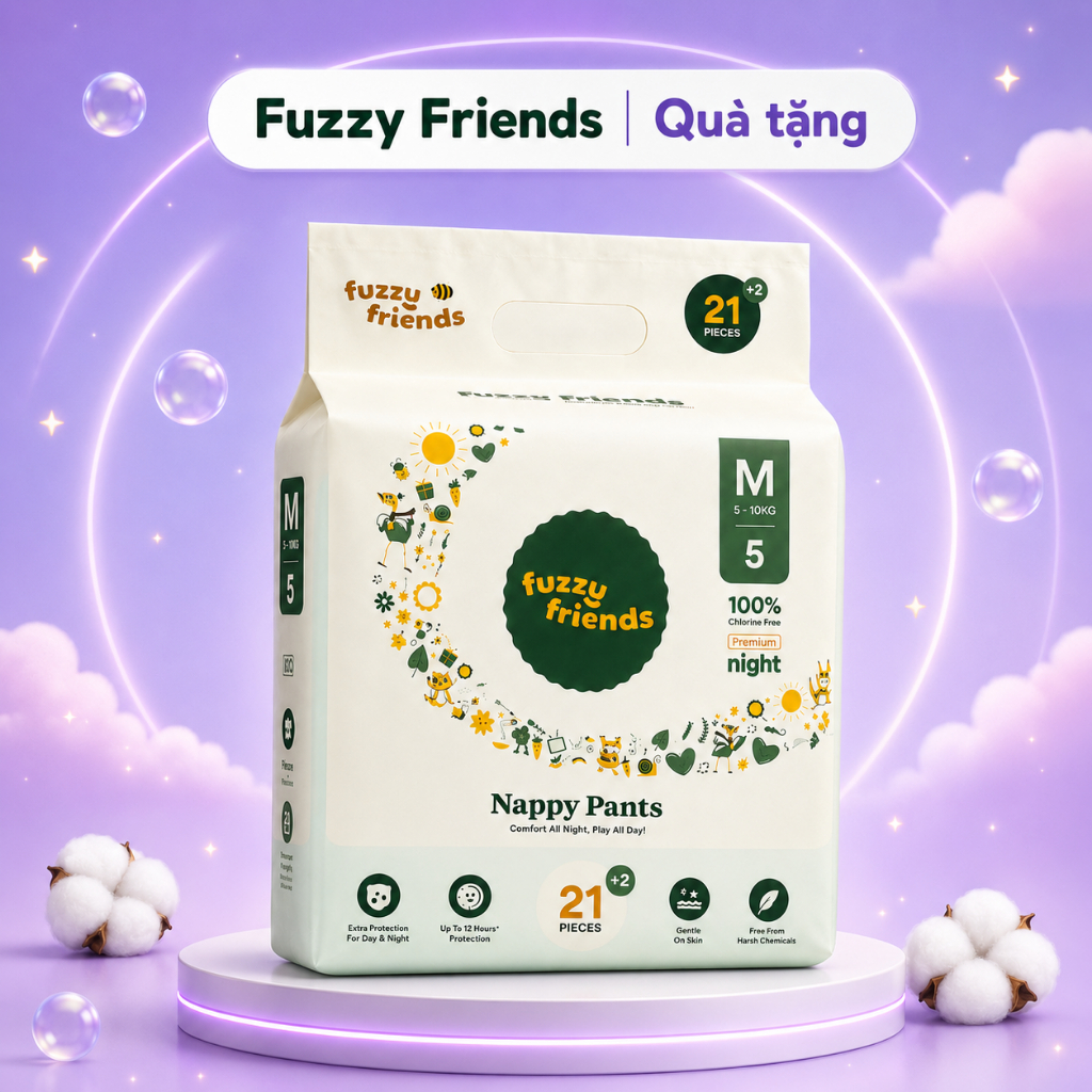 Quà tặng bỉm đêm cao cấp Fuzzy Friends