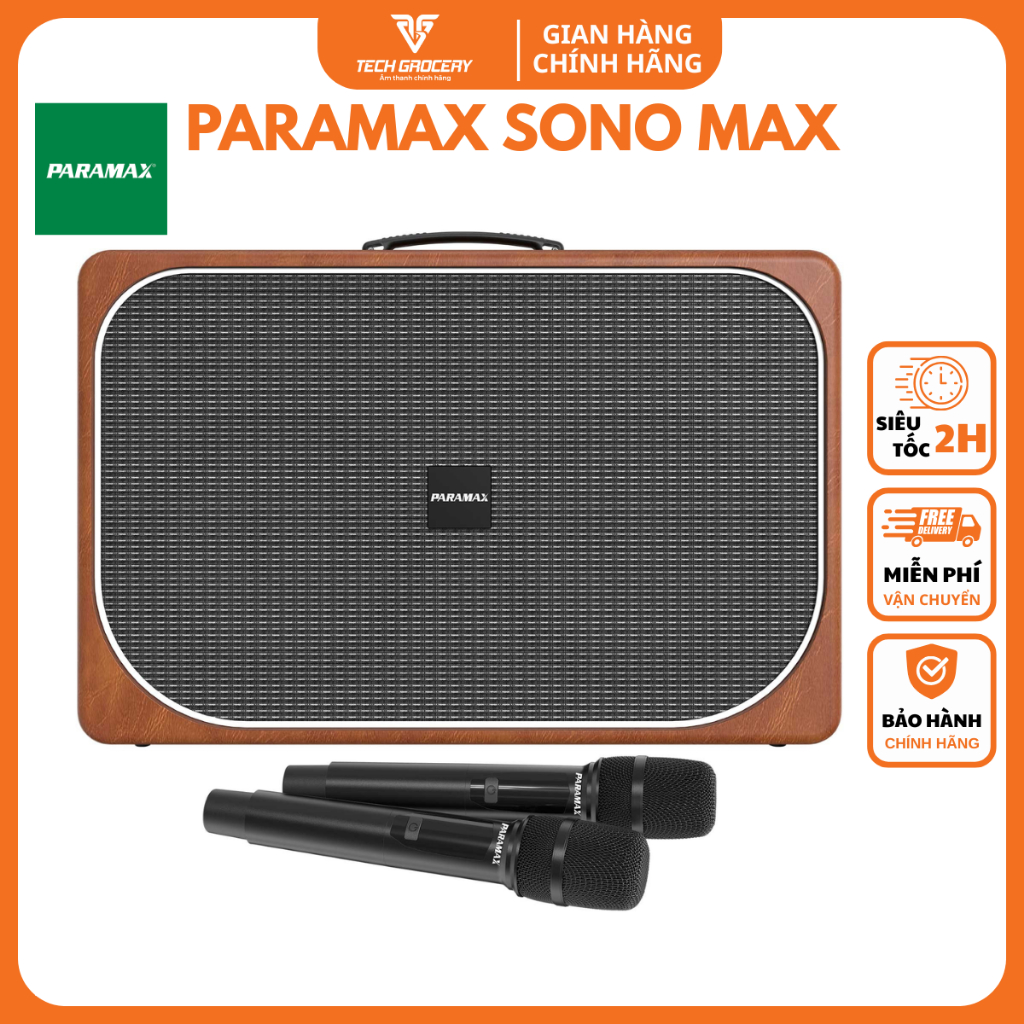 [TẶNG BỘ PIN SẠC] Loa Karaoke Di Động PARAMAX SONO MAX - Bass Căng, Chống Hú - Hàng Chính Hãng Param