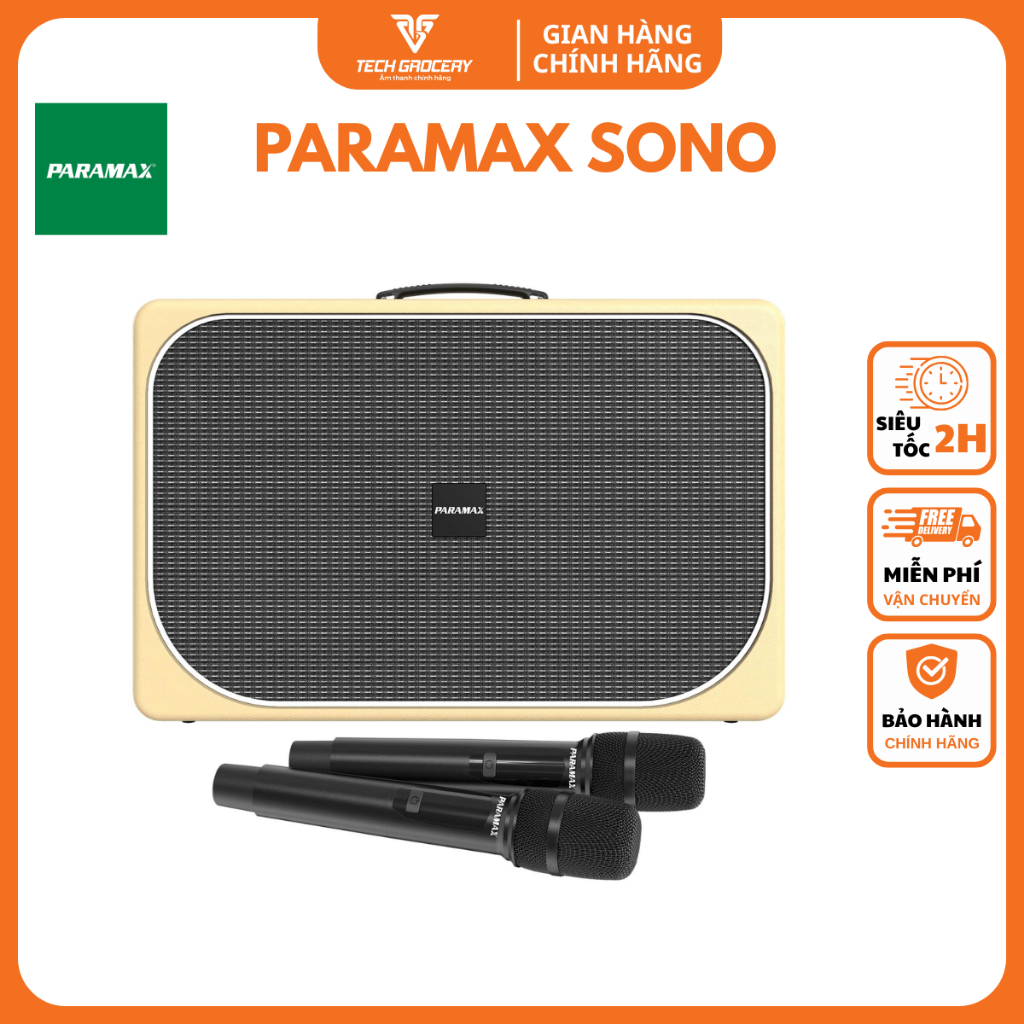 [TẶNG BỘ PIN SẠC] Loa Karaoke Di Động PARAMAX SONO - Bass Căng, Chống Hú - Hàng Chính Hãng Paramax