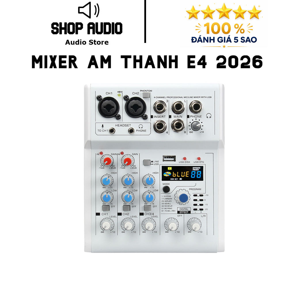 Mixer Mickle E4 Plus Hát Livestream Chuyên Nghiệp , Âm Thanh Sống Động , Kiểu Dáng Cực Đẹp. Mixer E4