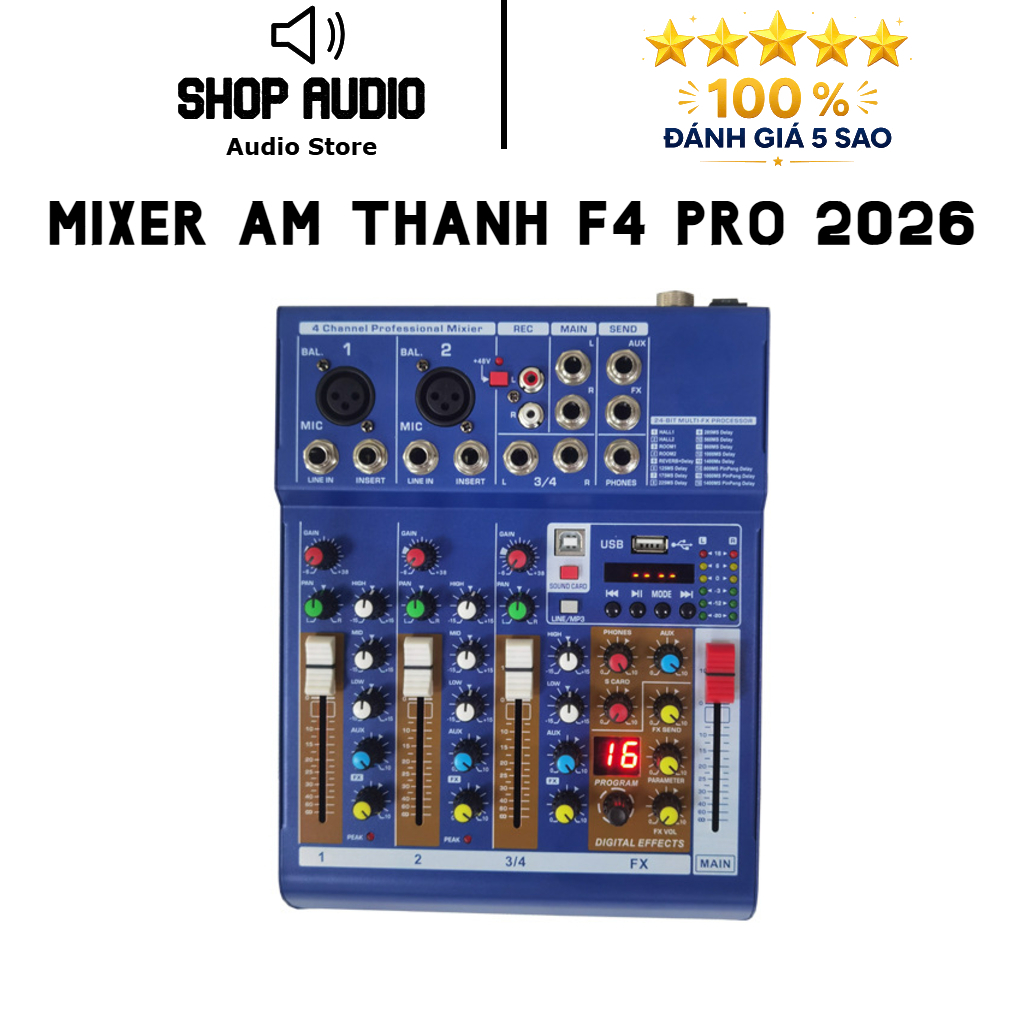 Mixer F4 Pro Phiên Bản Mới Nhất. Bàn Trộn Âm Thanh F4 Pro Âm Thanh Cực Chất. Thiết Kế Cực Đẹp, Công 