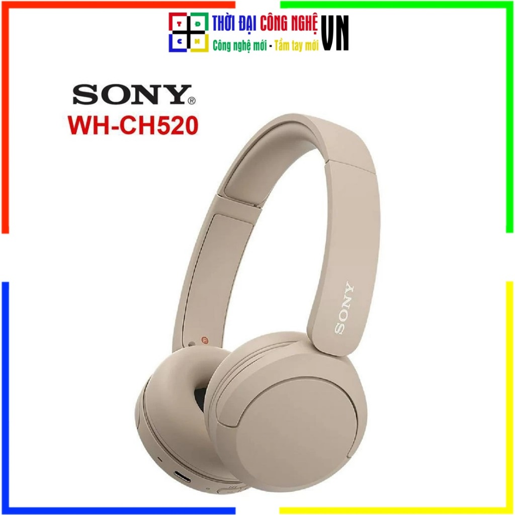 Tai nghe Sony WH-CH520 | Tai Nghe Chụp Tai Bluetooth Sony CH520 Pin 50H Mic Đàm Thoại - Bảo Hành Chí