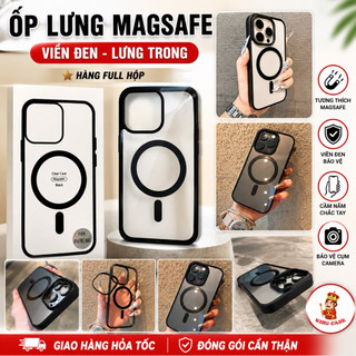 [Viền Đen] Ốp lưng Iphone trong suốt hỗ trợ sạc nhanh không dây cho 15 14 13 Pro Max 12 11 XSM XR 8 Plus 7 Plus --------