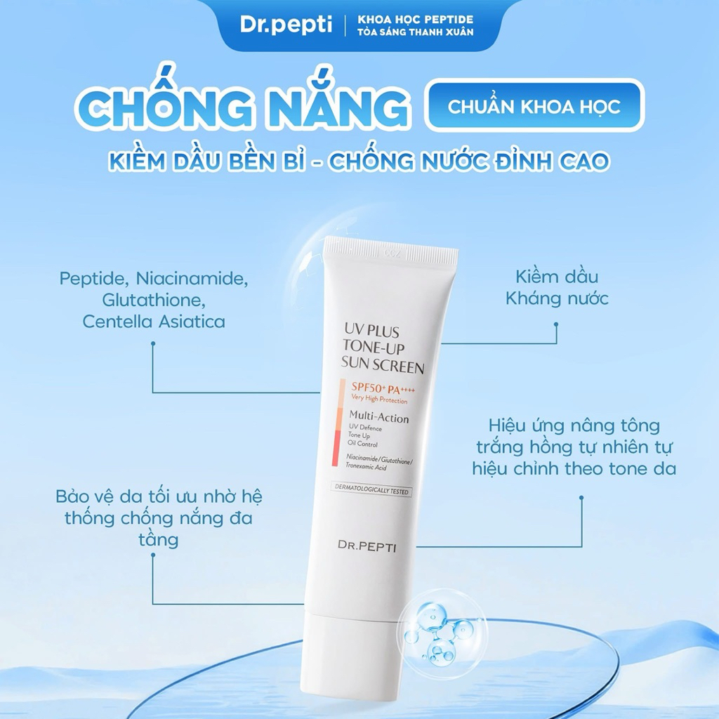 Kem Chống Nắng Nâng Tone Dr.Pepti UV Plus Tone Up Sun Screen SPF 50+ PA++++