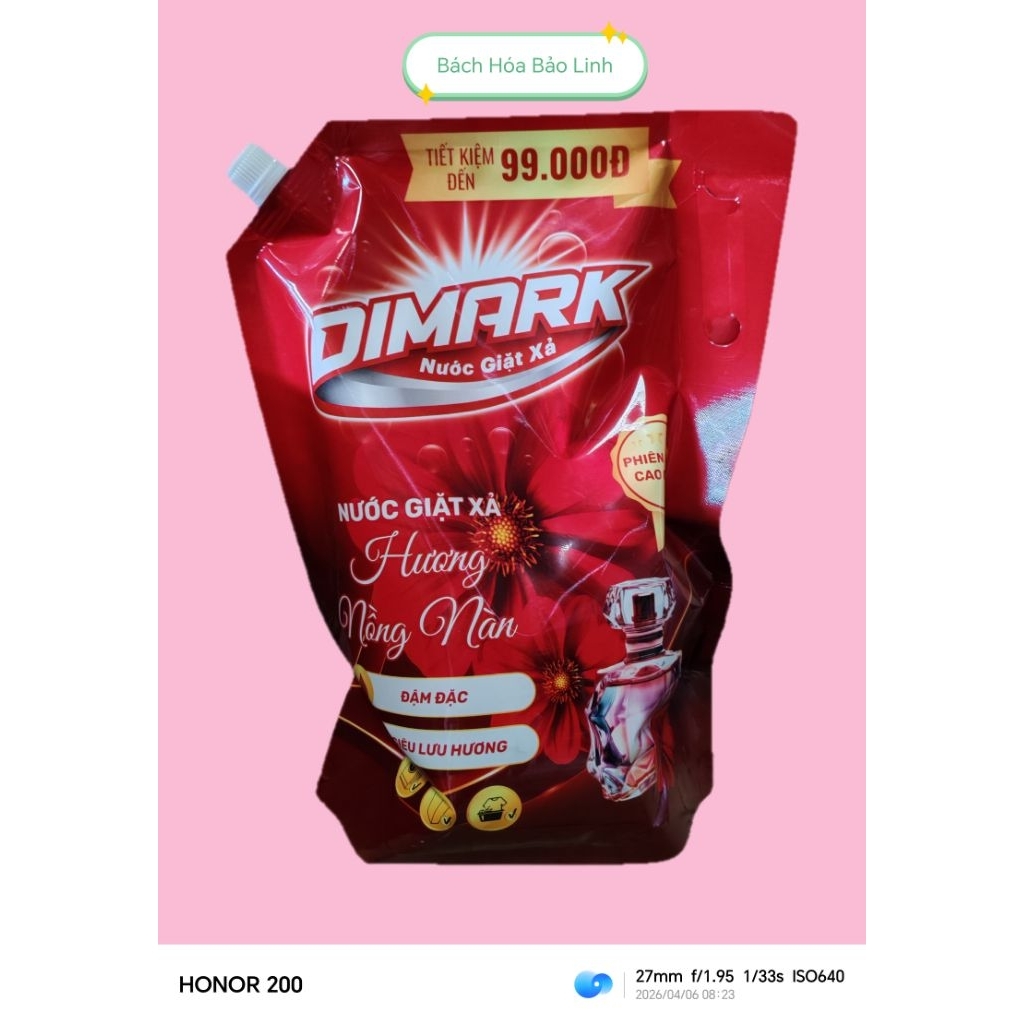 Nước giặt Dimark cao cấp hương nước hoa nồng nàn túi 2.5kg