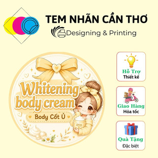 KT: 5cm, Combo 100 Tem Giấy ảnh, Tem nhựa sữa, Tem trong Kem Body, Cốt, Trộn - KT: 5cm