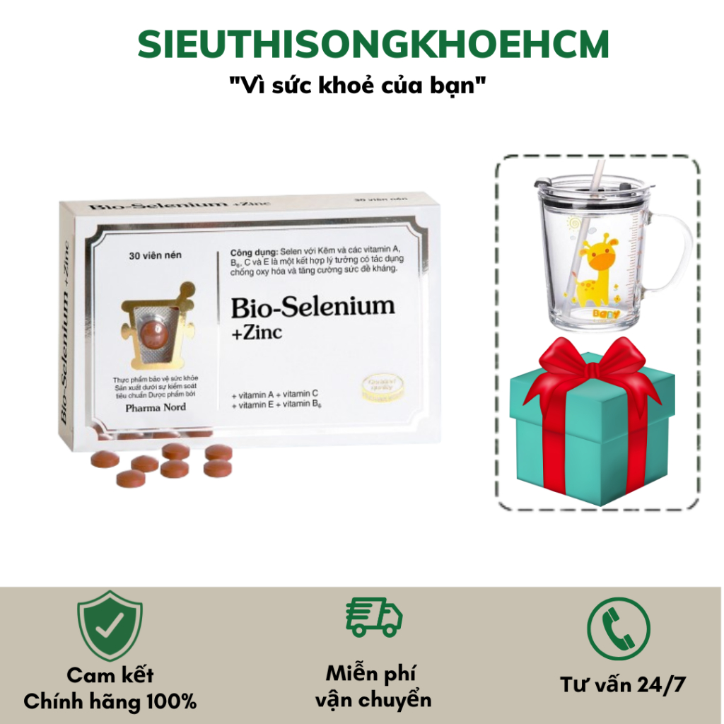 Viên Uống PHARMA NORD Bio Selenium ZinC - Tăng Sức Đề Kháng - Hộp 30 Viên