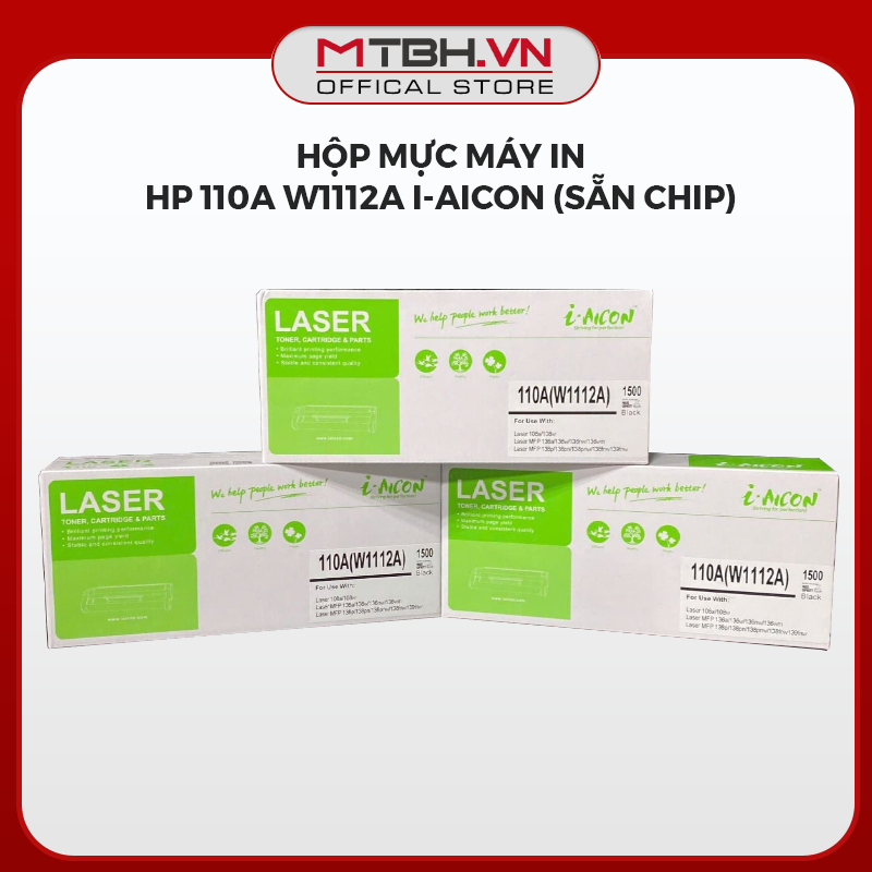 Hộp Mực Máy In HP 110A W1112A I-AICON (Sẵn Chip) - Dùng Cho Máy In HP Laser NS 1020, MFP 1005