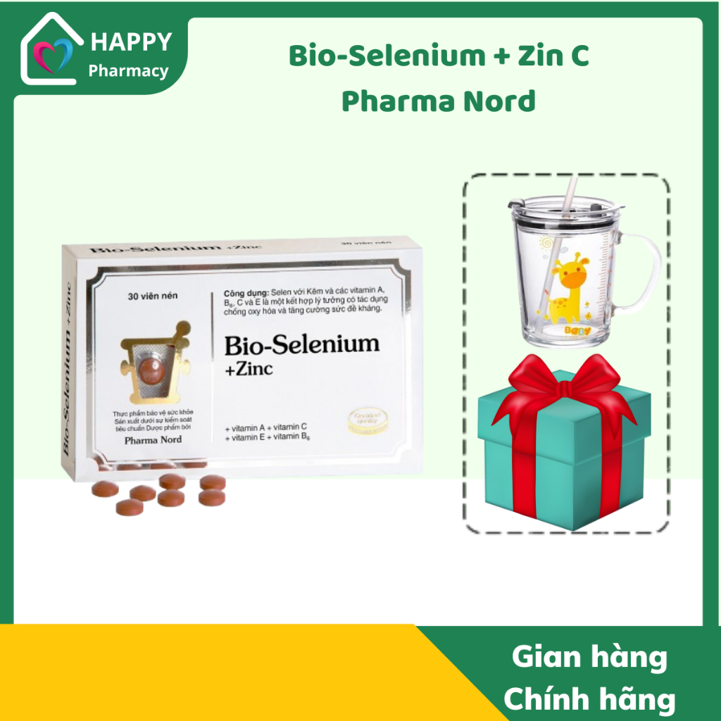 Viên Uống PHARMA NORD Bio Selenium ZinC - Tăng Sức Đề Kháng - Hộp 30 Viên