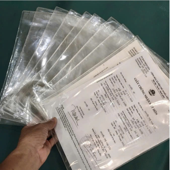 Bao Bọc Giấy Khai Sinh Giấy Đăng Ký Kết Hôn Khổ A4 Trong Suốt Chống Nước