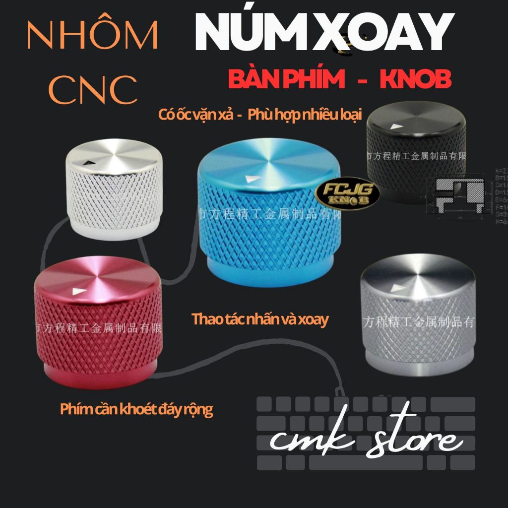 Núm xoay Bàn phím cơ - Knob nhôm đúc nguyên khối  AL75 V2 - Langtu LT84 - FL- MK750 - A3 - RK R75 - 