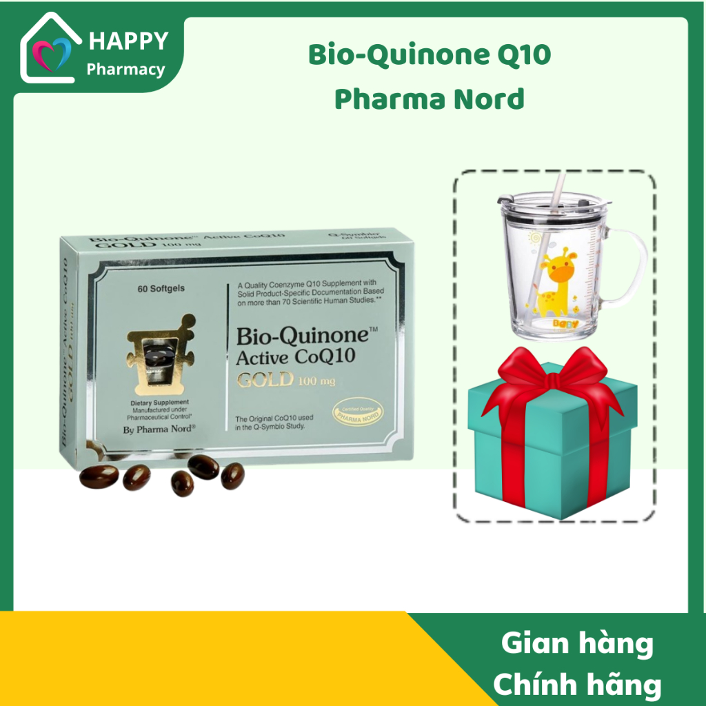 Viên Uống PHARMA NORD Bio Quinone Q10 Gold - Hỗ Trợ Sức Khỏe Tim Mạch - Hộp 30 Viên