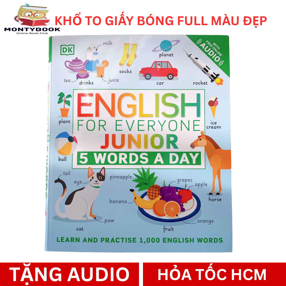 Sách - 5 words a day full màu giấy bóng đẹp tặng audio
