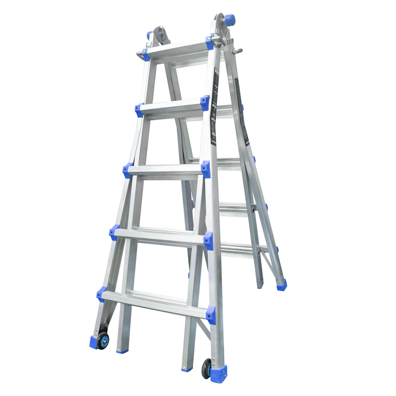 Thang nhôm gấp rút lồng cao cấp Nikawa Nhật Bản NKB-45 5 bậc, bản rút gọn NKE-45 5 bậc