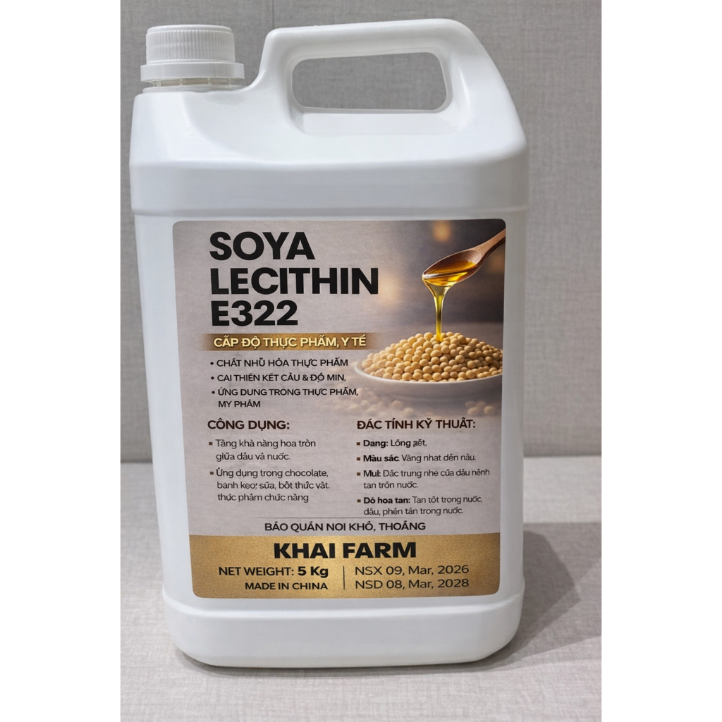 (5 kg ) Soya Lecithin, chất nhũ hóa đậu nành  E322 ( cấp độ thực phẩm).