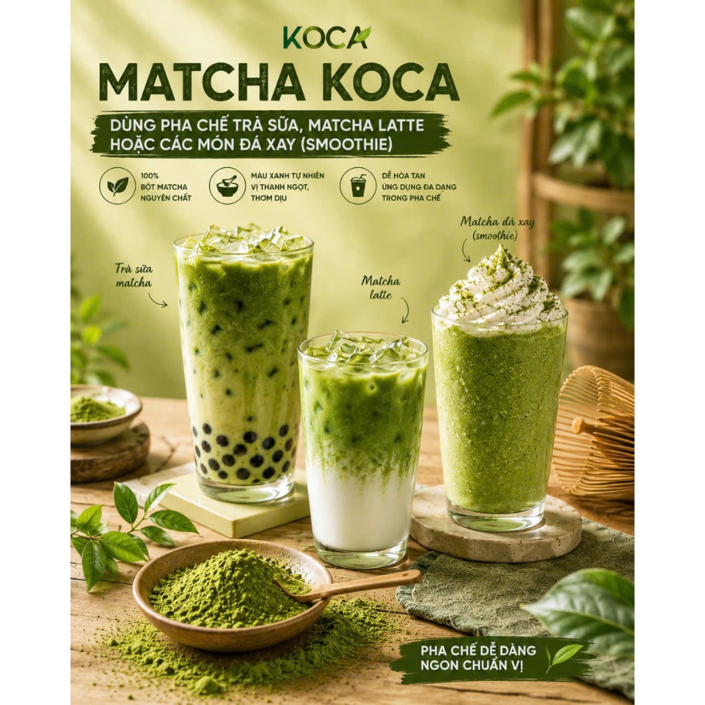 Bột matcha Koca (Pha trà sữa matcha)