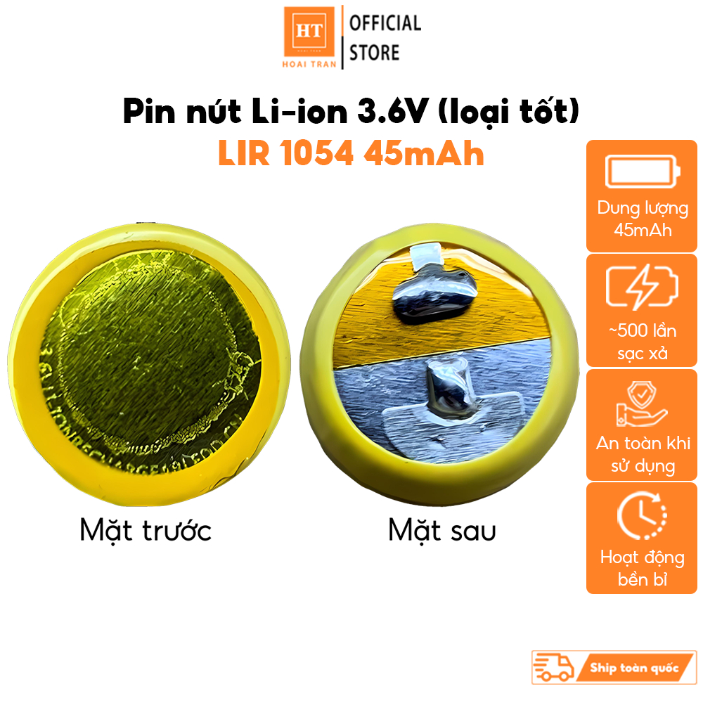 Pin nút Li-ion 3.6V LIR 1054 45mAh cho tai nghe Bluetooth AP Pro Hổ Vằn 1562F và tai nghe khác