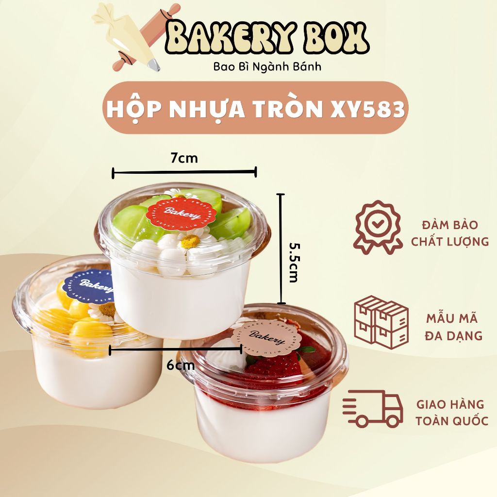 (Rẻ Nhất) 100 Hủ Nhựa Tròn 150ml Đựng Bánh Lạnh, Oreo Cheesecake, Tiramisu | XY583