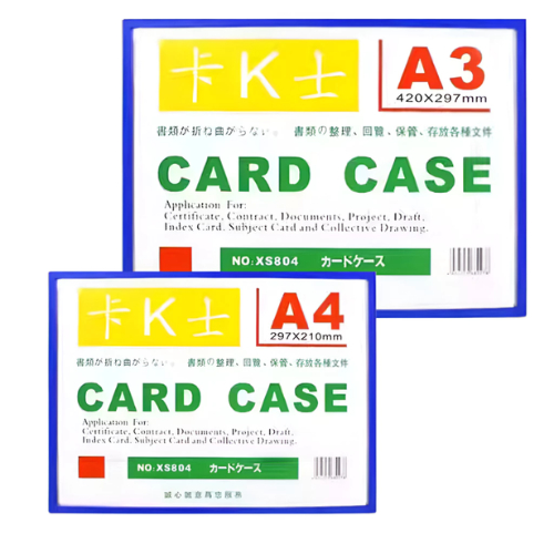 BÌA CARD CASE A4, A3 CÓ NAM CHÂM MÀU XANH DƯƠNG - COMBO 5 CÁI (CÓ XUẤT VAT)