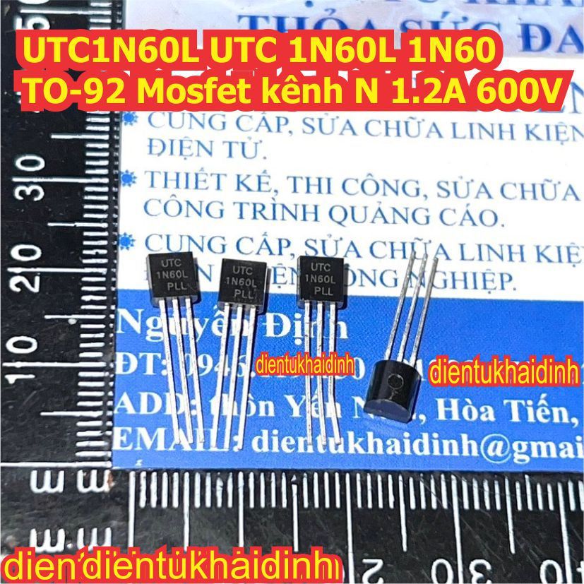 20 con UTC1N60L UTC 1N60L 1N60 TO-92 Mosfet kênh N 1.2A 600V kde0989