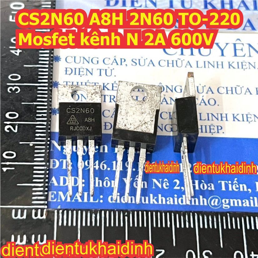 10 con CS2N60 A8H 2N60 TO-220 Mosfet kênh N 2A 600V kde0990