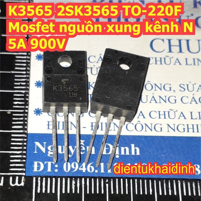 2 con K3565 2SK3565 TO-220F Mosfet nguồn xung kênh N 5A 900V kde8502