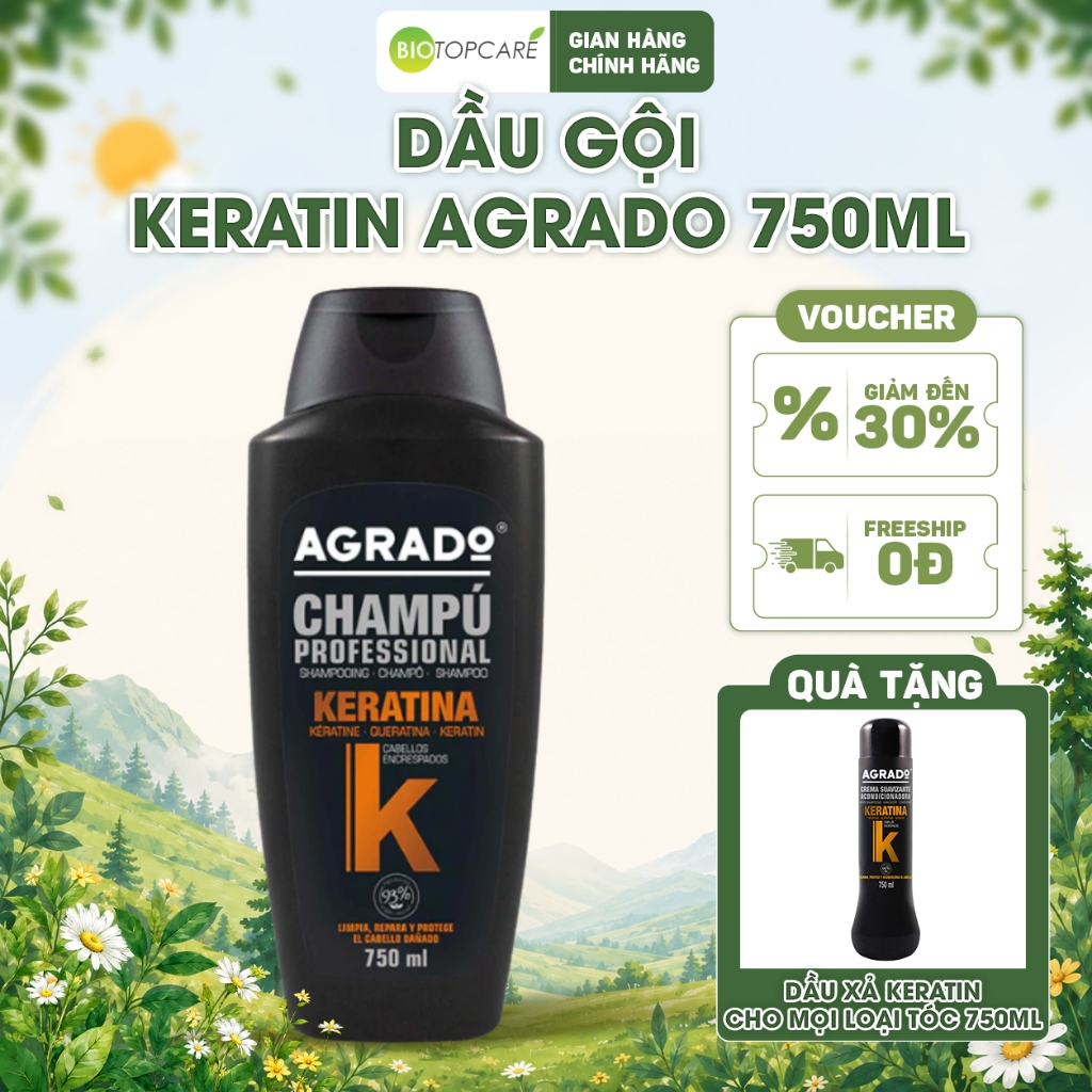 Dầu Gội Keratin Agrado 750ml