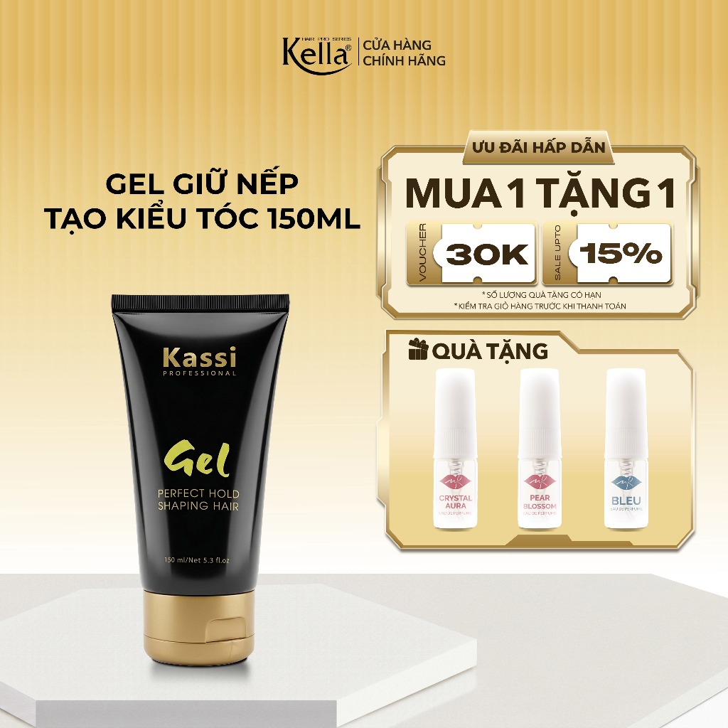 Gel Tạo Kiểu Tóc Kassi Giữ Nếp Tóc Tự Nhiên, Định Hình Kiểu Tóc Không Bết Dính - Tuýp 150ml