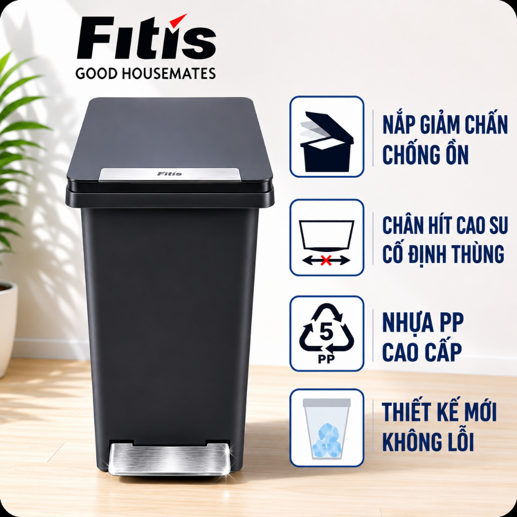 Thùng rác FITIS Compact  10 Lít ,20 Lít