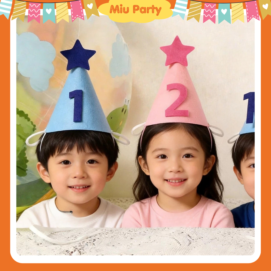 Mũ Sinh Nhật Số Tuổi Cho Bé Gái Bé Trai - Miu Party