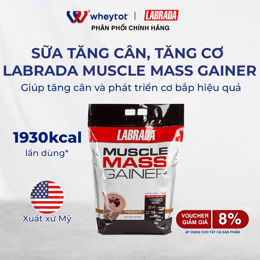Sữa tăng cân, tăng cơ Labrada Muscle Mass Gainer 12lbs chính hãng