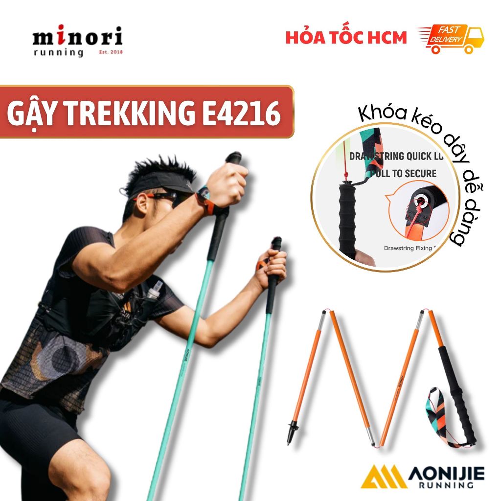 Gậy Chạy Trail Gậy chạy Địa hình Aonijie E4216 Hợp Kim Nhôm 7075 Siêu Nhẹ Chuyên Dụng Leo Núi Đầu Gậ