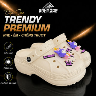 Dép Sục Nữ Chính Hãng SAHADOR Cao 6cm Tôn Dáng Chống Trơn Êm Chân Phong Cách Hàn Quốc Tặng Charm SH5