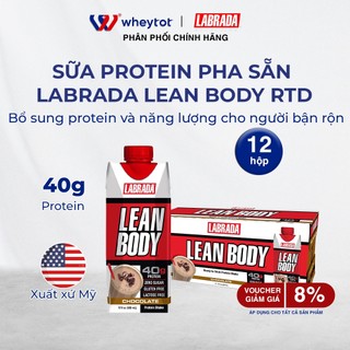 Sữa protein pha sẵn Labrada Lean Body RTD bổ sung protein và năng lượng cho người bận rộn (Thùng 12 hộp x 500ml)