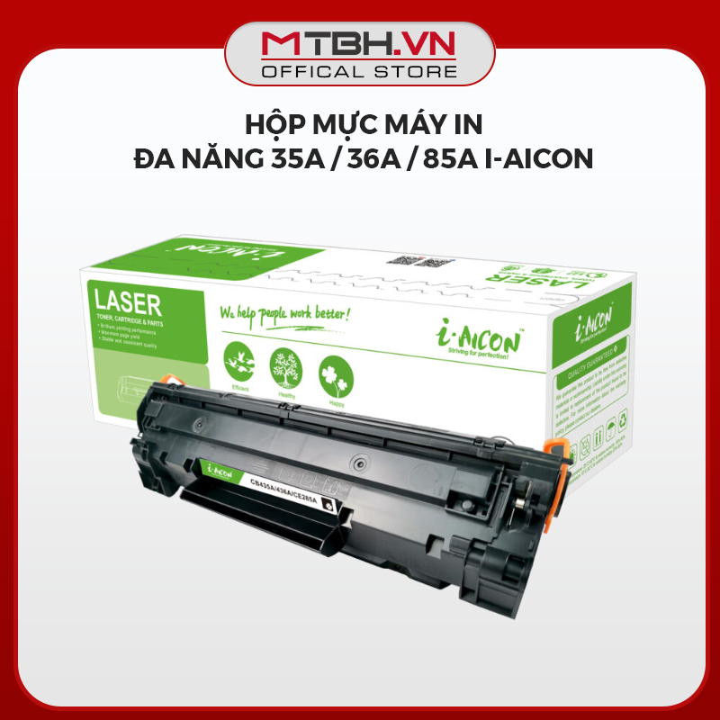 Hộp Mực Máy In Đa Năng 35A / 36A / 85A I-AICON - Dùng Cho Máy In HP LaserJet P1005, P1102, Canon 603