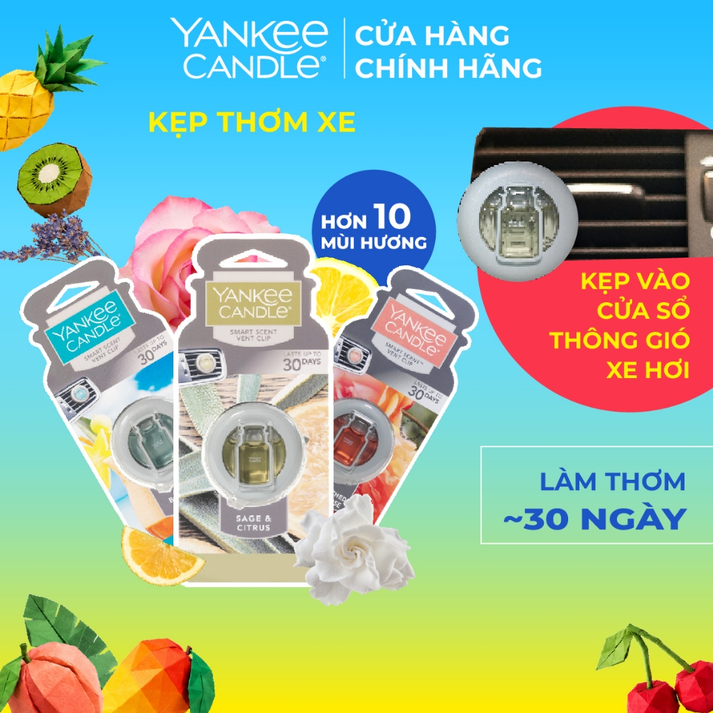 Kẹp thơm xe Yankee Candle/ 4Home (nhiều mùi)