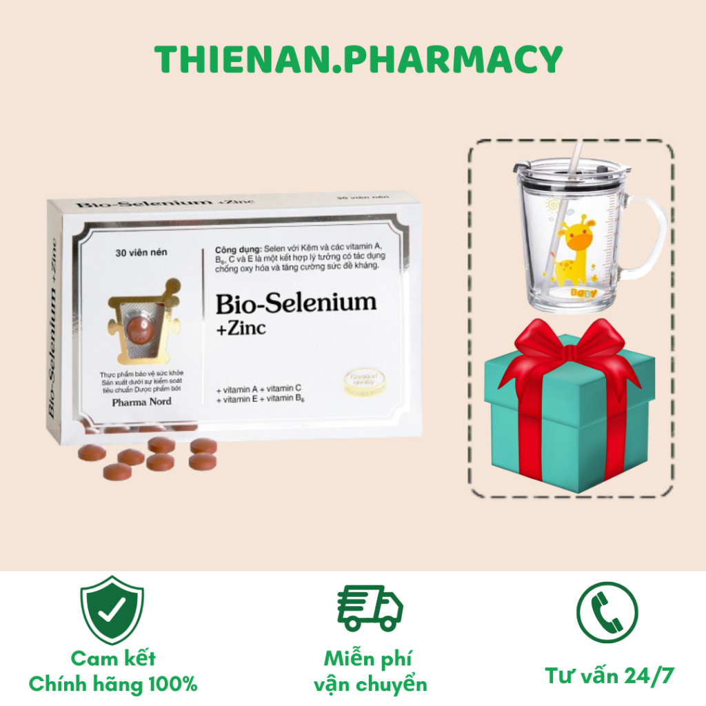 Viên Uống PHARMA NORD Bio Selenium ZinC - Tăng Sức Đề Kháng - Hộp 30 Viên