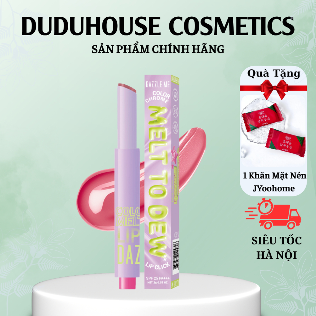 Son môi 4-in-1 DAZZLE ME Color Chrome Melt to Dew Lip Click Dưỡng Ẩm, Chống Nắng, Căng Bóng 2g