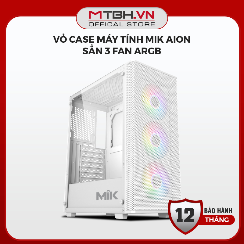 Vỏ Case Máy Tính MIK Aion - Tích Hợp Sẵn 3 Fan ARGB Sync Đồng Bộ Hub