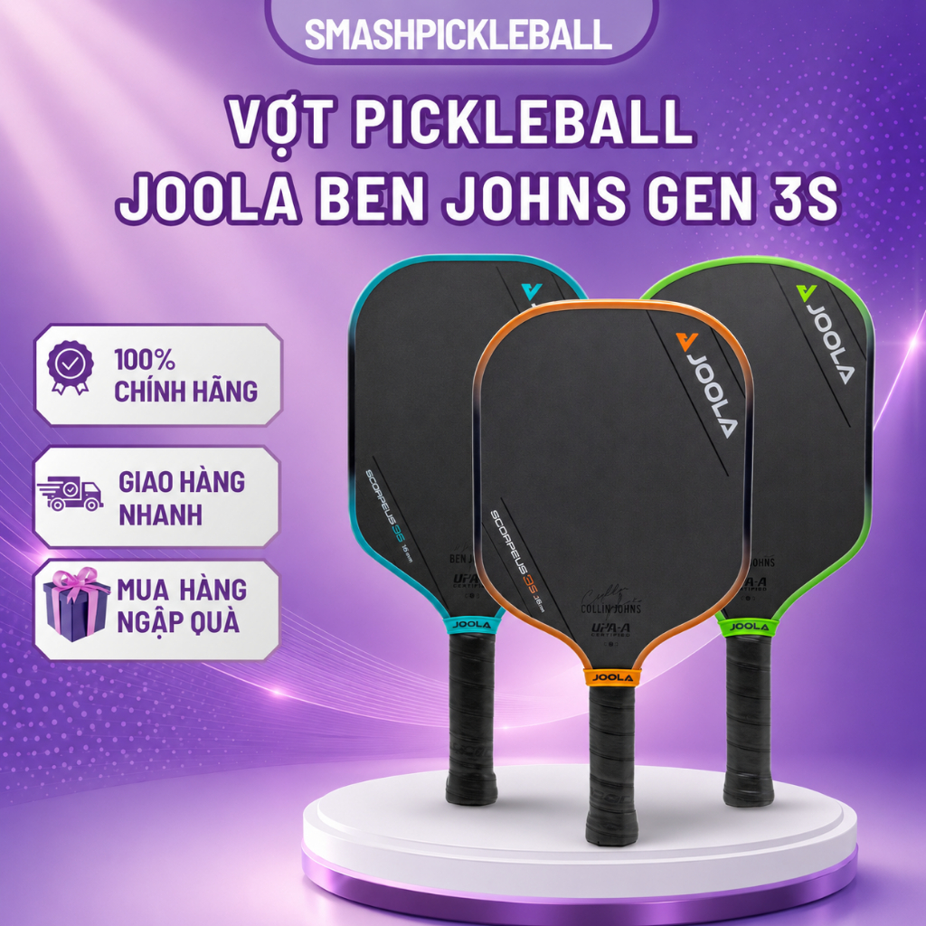 Vợt Pickleball Joola Ben Johns Gen 3S – Bề Mặt Carbon, 16mm, Chuẩn Thi Đấu