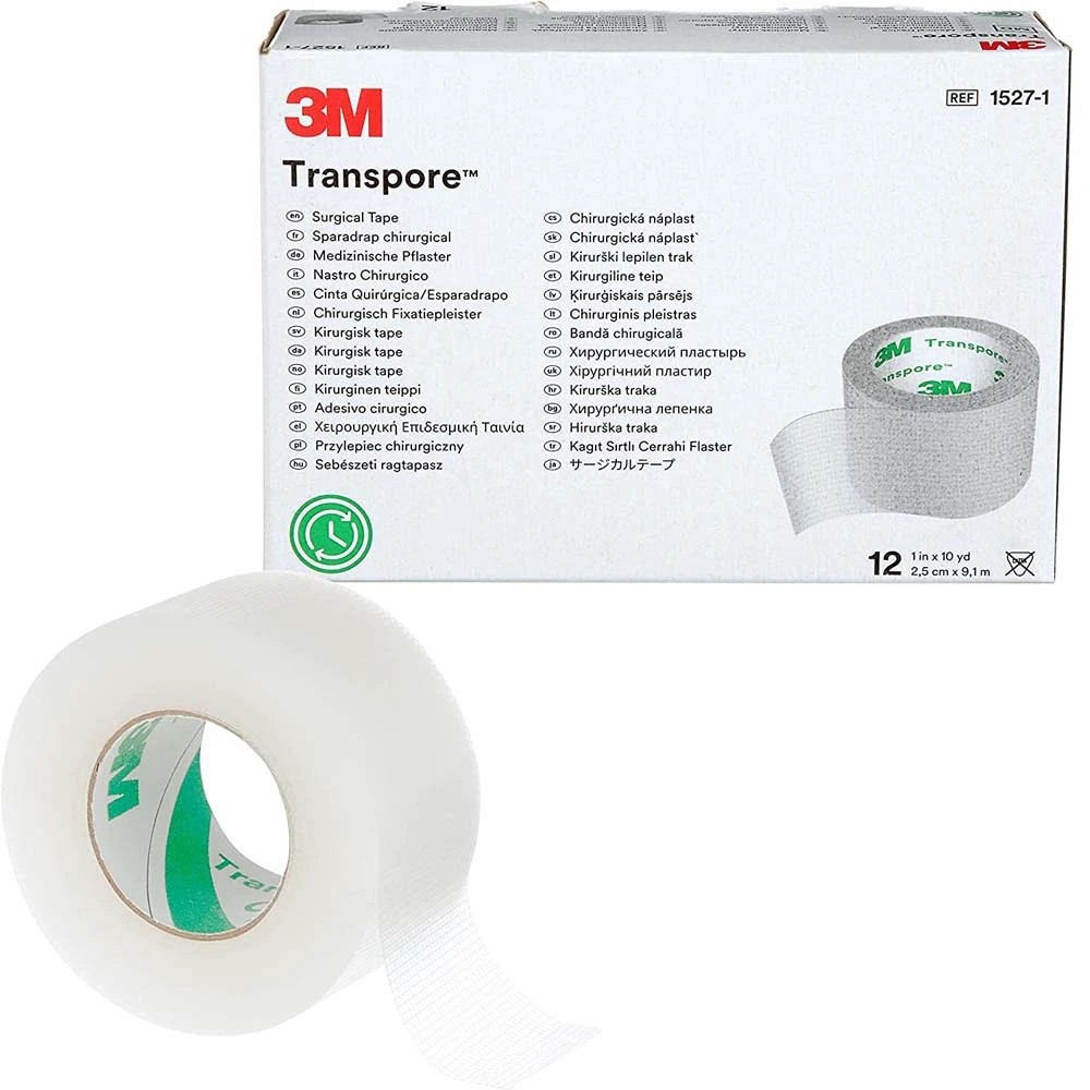 Băng dính y tế cuộn giấy 1530-1, cuộn trong suốt 1527-1, băng keo lụa 3M 1538-1, kích thước 2.5cm x 