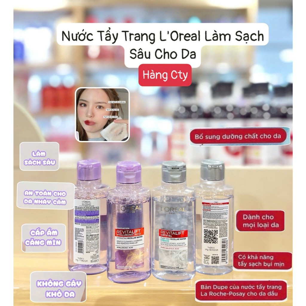 Nước tẩy trang minisize 95ml