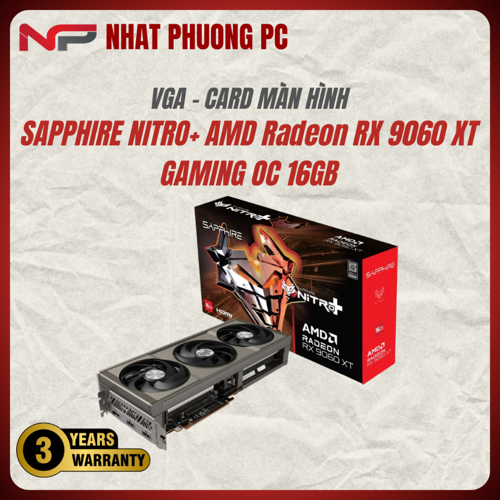 Card màn hình SAPPHIRE NITRO+ AMD Radeon RX 9060 XT GAMING OC 16GB