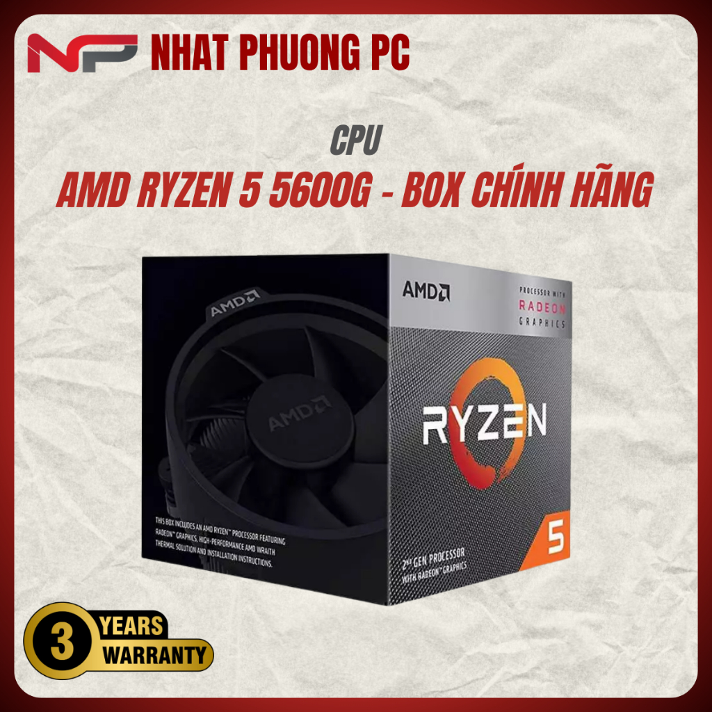 CPU AMD RYZEN 5 5600G BOX CHÍNH HÃNG