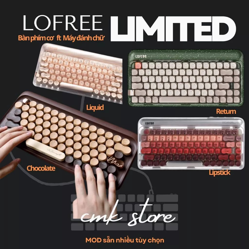 Bàn Phím Cơ Retro Classic - Lofree - Các Bản Giới Hạn - Limited - Lipstick - Liquid - Smiley - Choco