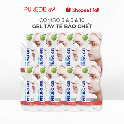 [COMBO] Gel tẩy tế bào chết 2 trong 1 Purderm sử dụng cho mặt và body làm sạch sâu sáng da 50ml