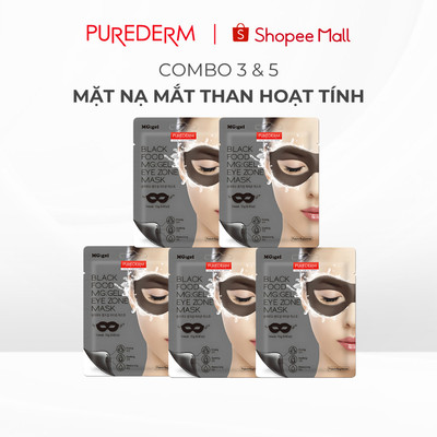 [COMBO] Mặt Nạ Mắt Than hoạt tính Giảm Quầng Thâm Purederm Chống Lão Hóa, Hỗ Trợ Trẻ Hóa, Dạng Gel Làm Mát 12g