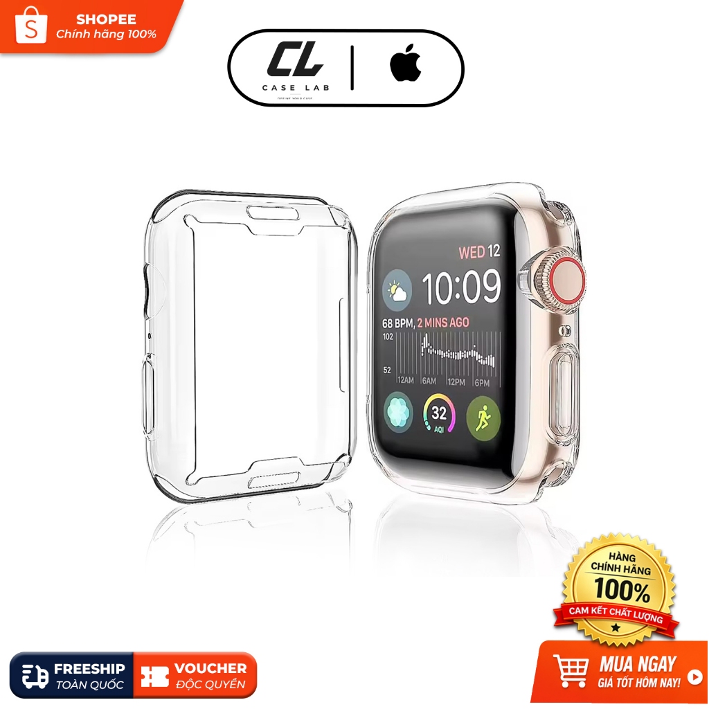 Ốp bảo vệ đồng hồ thông minh cho Apple Watch Series 6, 5, 4, SE (40mm) – Tích hợp kính cường lực bảo