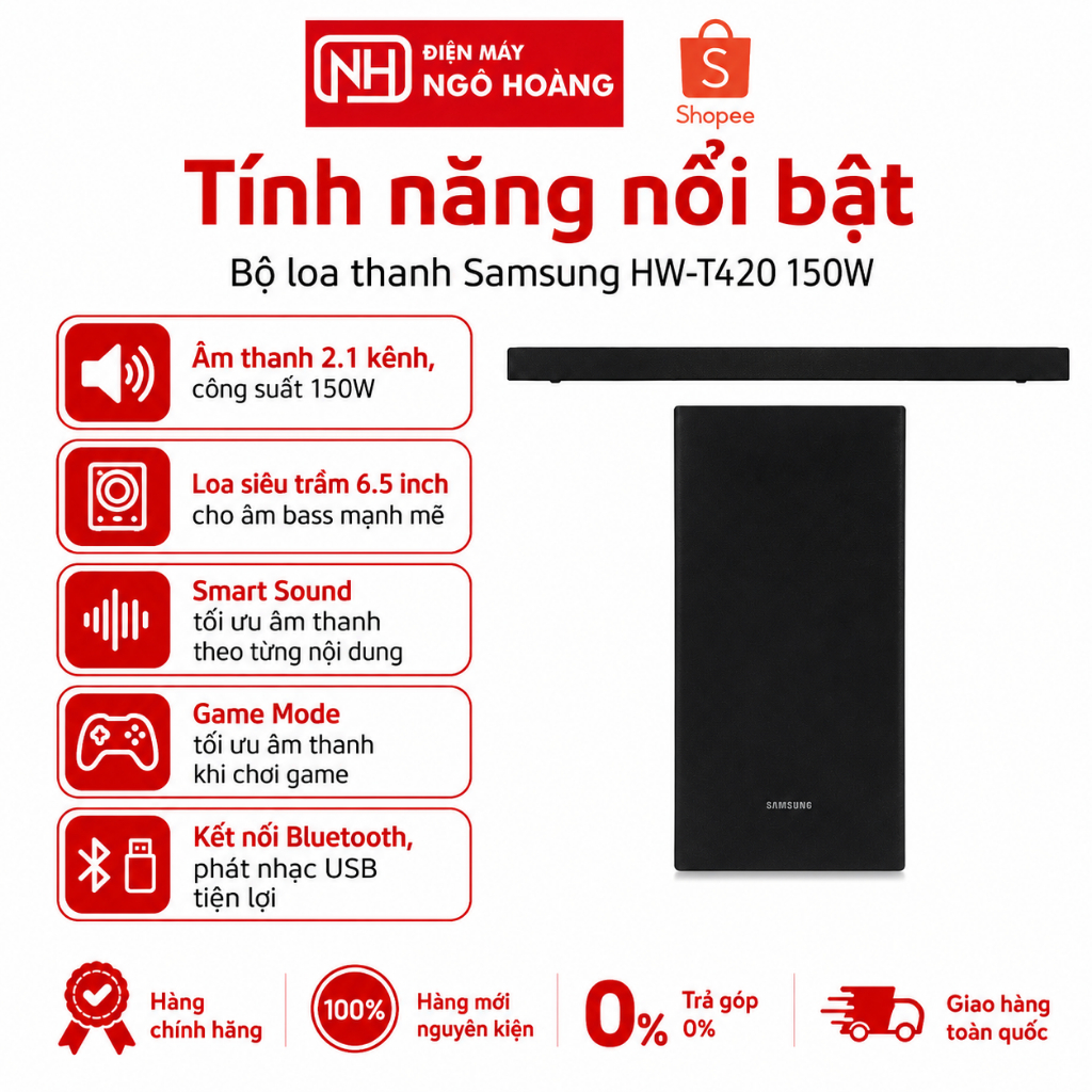 HW-T420/XV - Bộ loa thanh Samsung HW-T420/XV