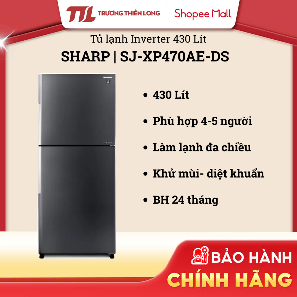 SJ-XP470AE-DS | SJ-XP470AE-SL - Tủ lạnh Sharp Inverter 430 Lít SJ-XP470AE-DS | SJ-XP470AE-SL [FREESHIP HCM]